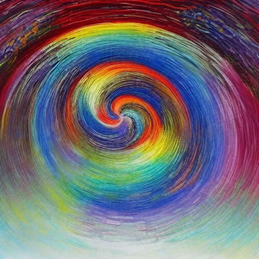 Microscopic Colorful Light Spiral in Surreal Style