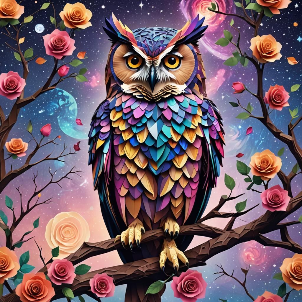 A papercut illustration of a Beautiful full shot full body o...