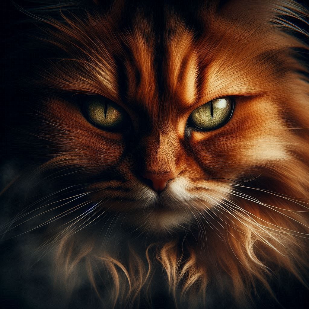 A likeness of my daughters orange long hair tabby
