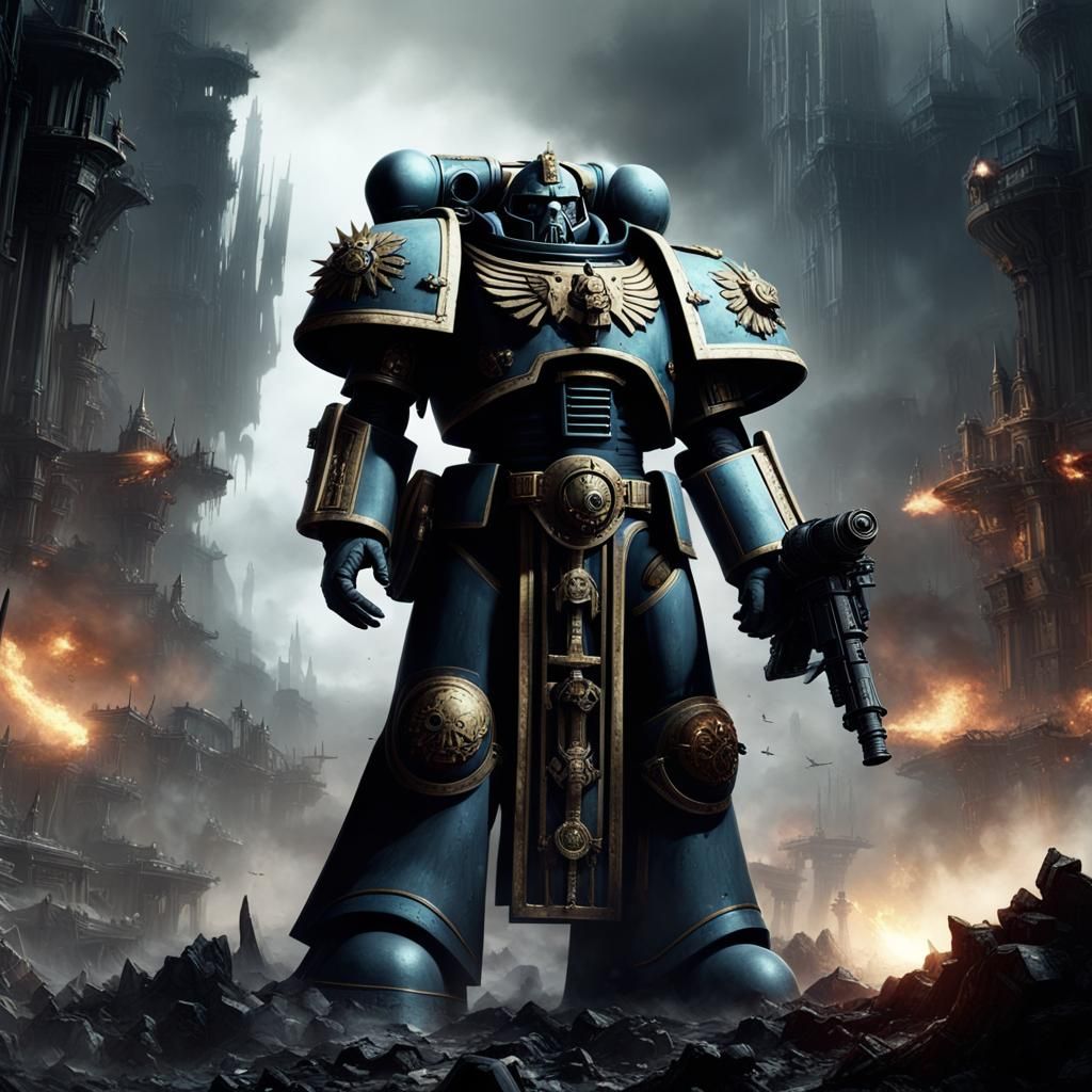 Warhammer 40k, Marine - AI Generated Artwork - NightCafe Creator