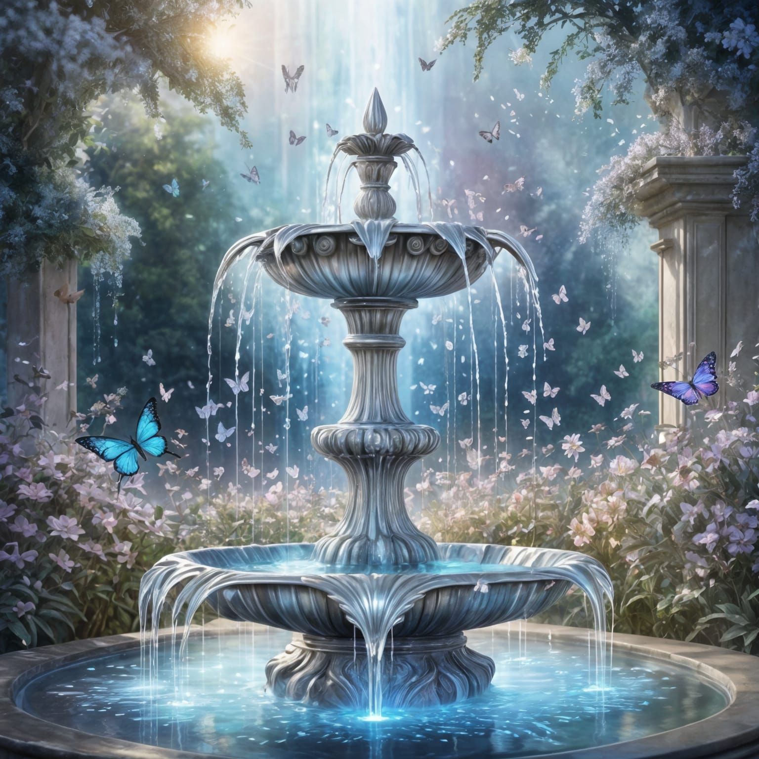 Fountain in the Garden   by @Sharon B