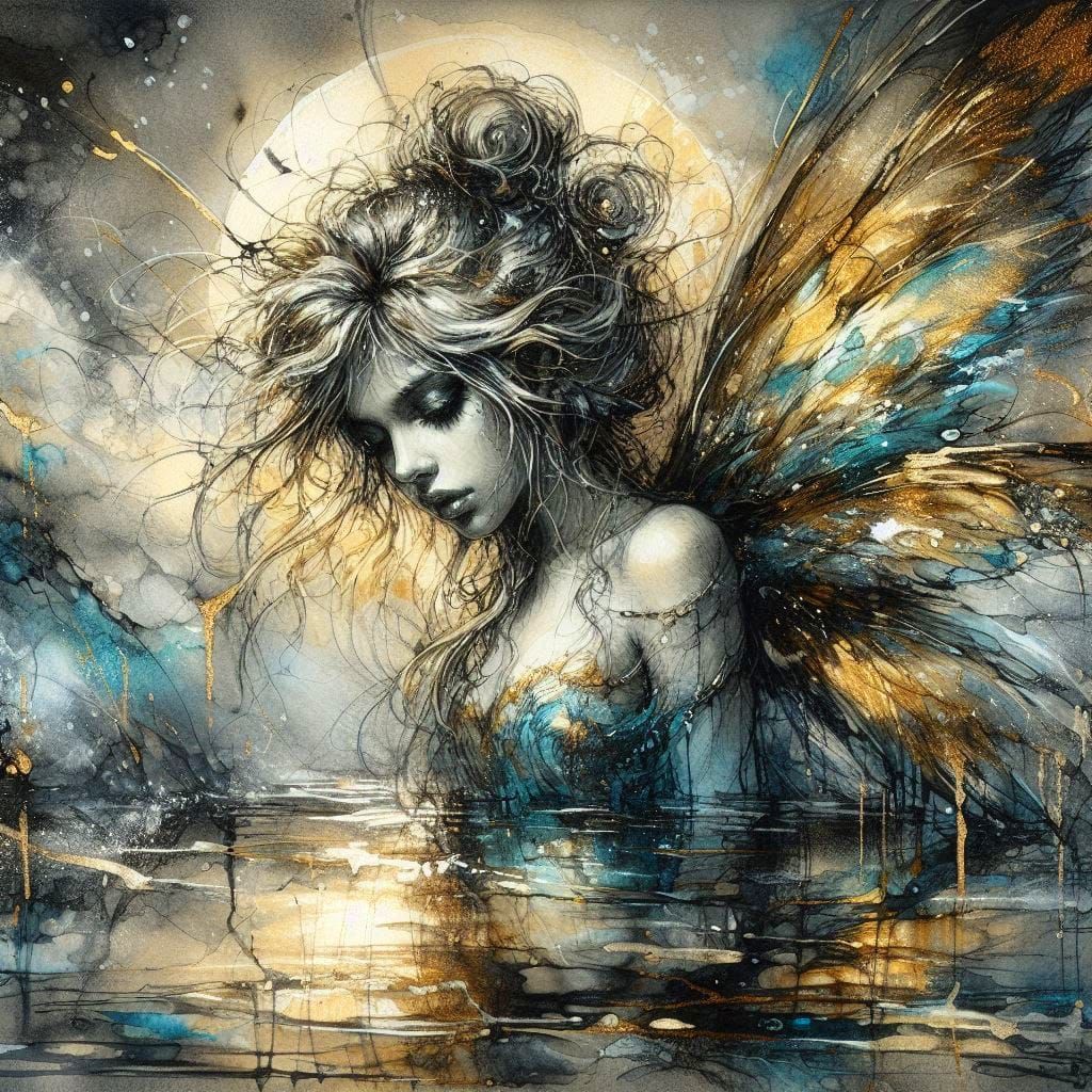 Fairy enjoying a bath