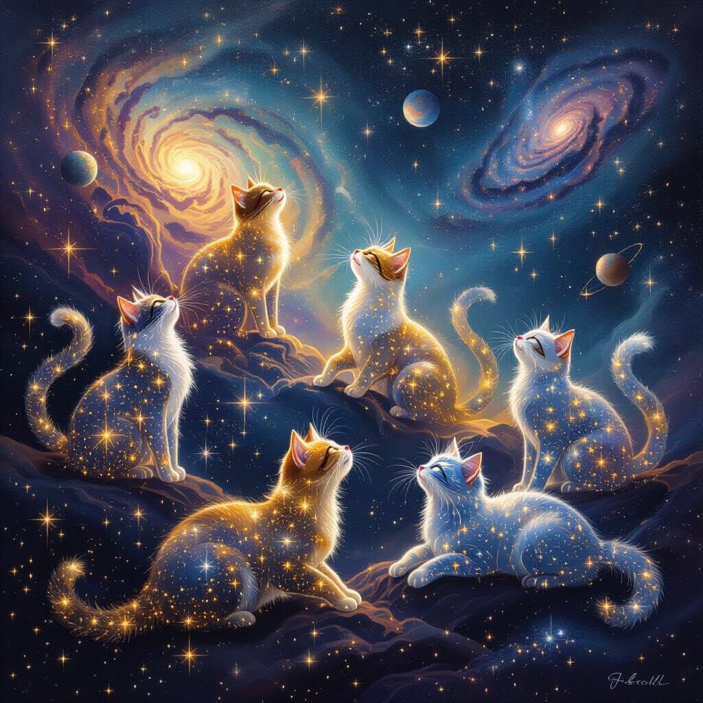 A cosmic infinite purrfection  by @Hiro