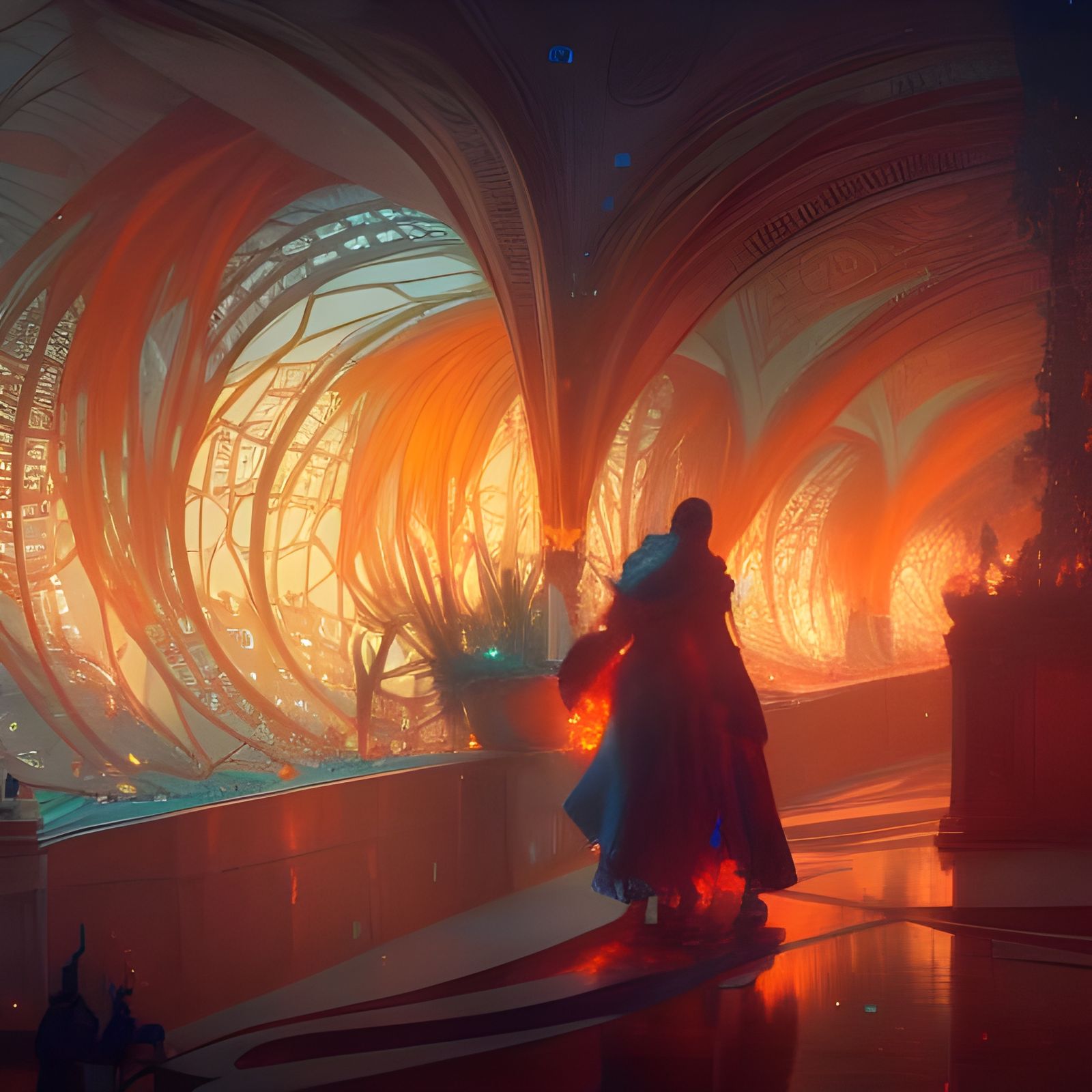 Illuminated Walkway - AI Generated Artwork - NightCafe Creator