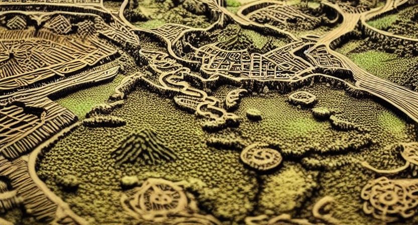 very intricate details landscape