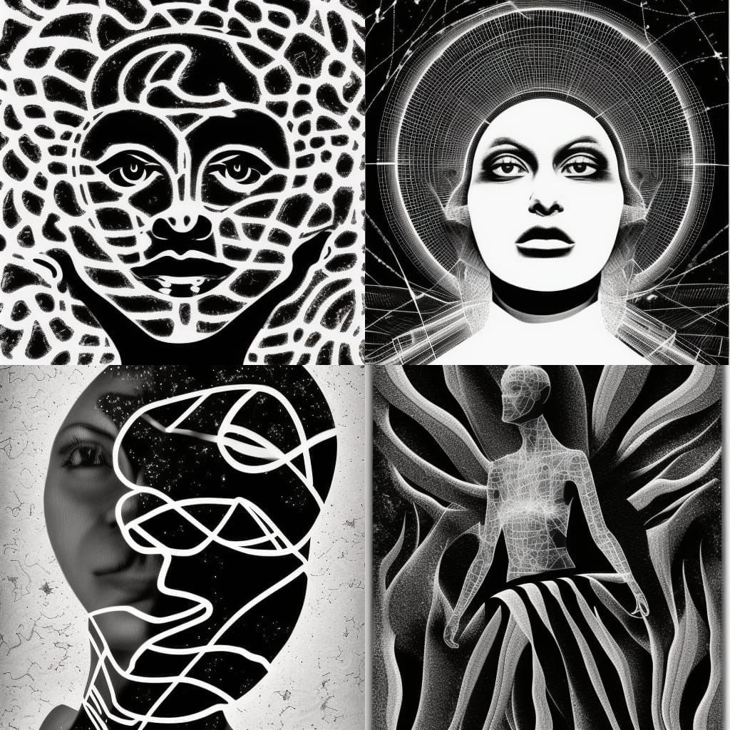 black and white silhouette AI Generated Artwork NightCafe Creator