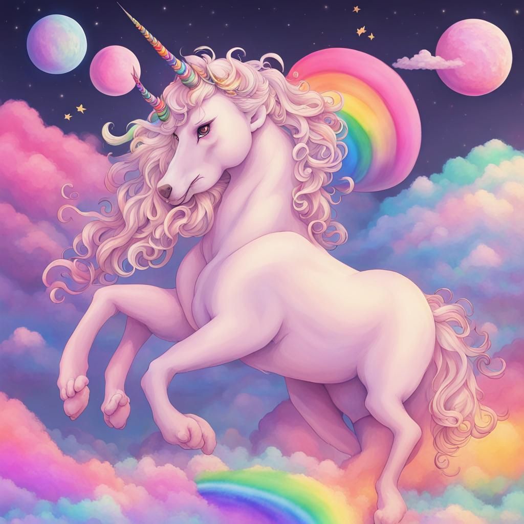 Unicorn, Rainbow and Landscape Dreamscape