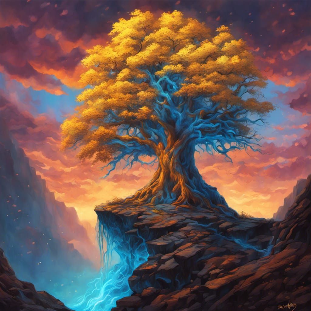 Glowing mistic tree,