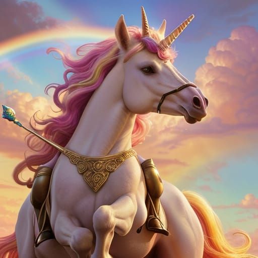 Amazon Woman on Unicorn: Mythic Fantasy Art
