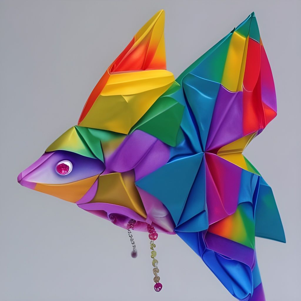 Rainbow Paper Goldfish AI Generated Artwork NightCafe Creator