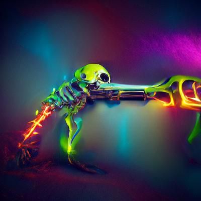 skeleton with a gun