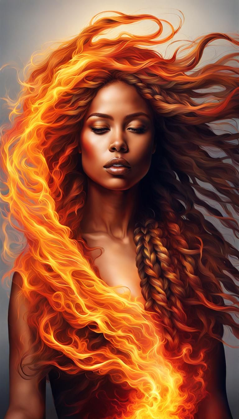 Fiery Woman: Graffiti Art Body Outline