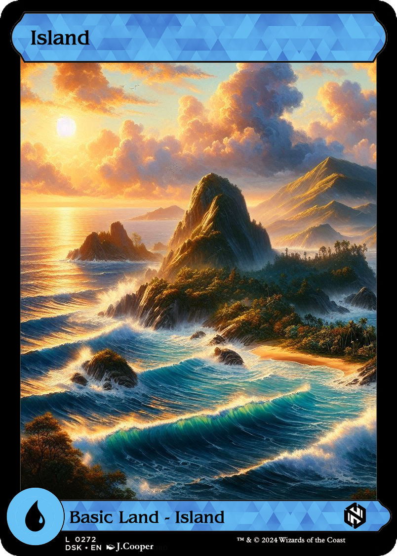 My own MTG set land cards - Island
