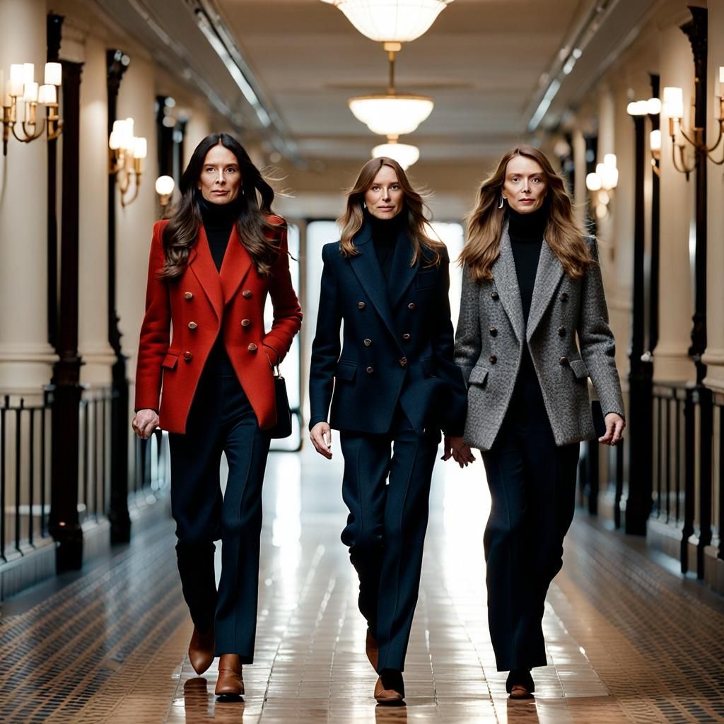 turtleneck sweaters (10): long hair, pants, double breasted ...