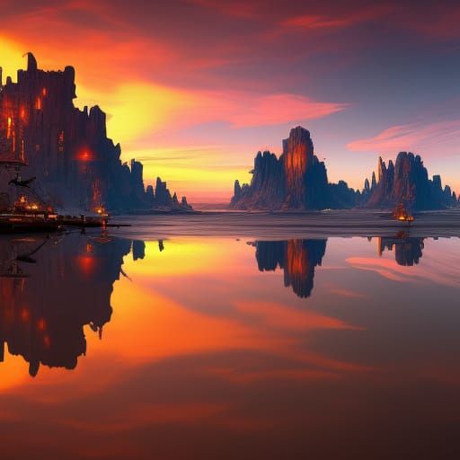 alien planet seashore