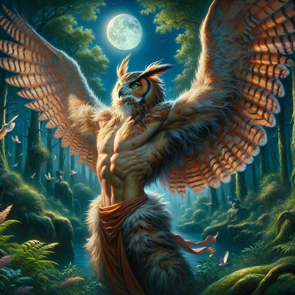 Wereowl in midshift  by @Monstertaki