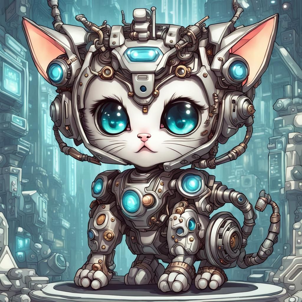 Robo cat - AI Generated Artwork - NightCafe Creator