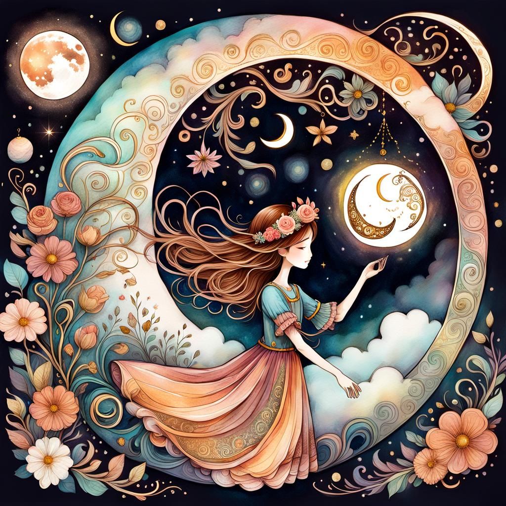 The Girl Who Hung the Moon   by @Sarena D