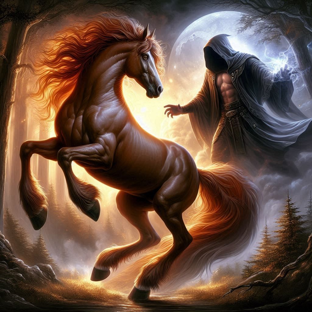 Mage Tries to Tame Wild Horse