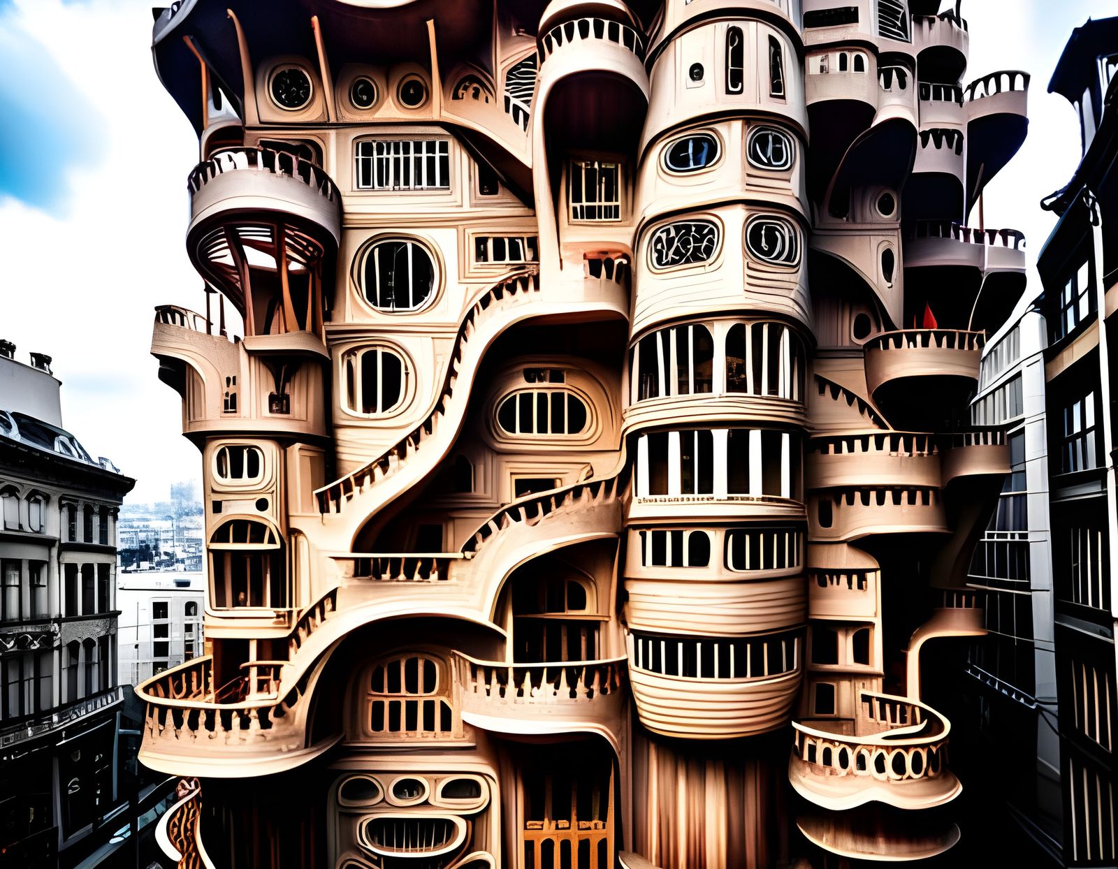 the strangest neo art nouveau building in the world AI Generated