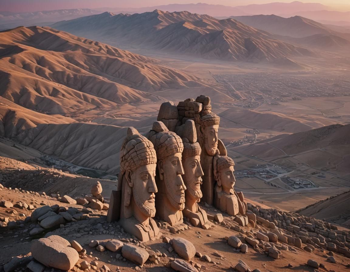 Turkey, Nemrut mountain, Nemrut dag statues
