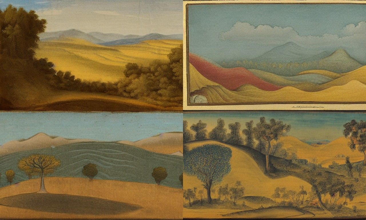 Landscape in the style of Hurufiyya