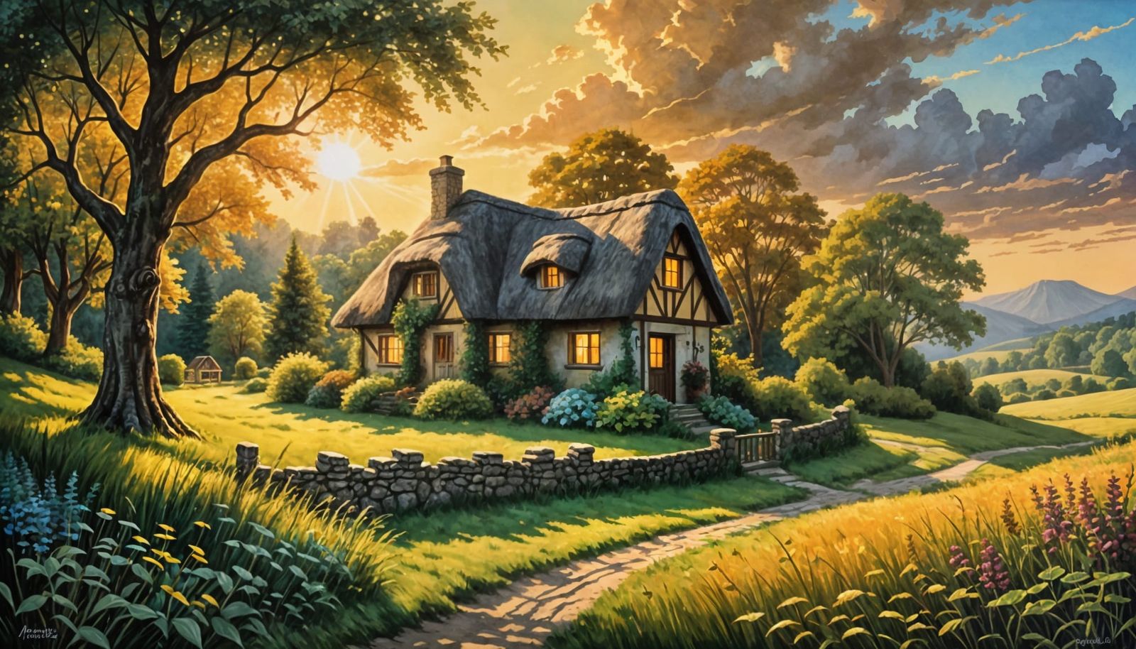 Lonely Cottage in Nature  by @FREEQ-AI