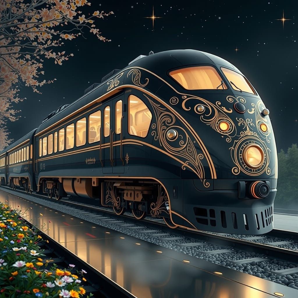 A black and flowery Art Nouveau train  by @axelb