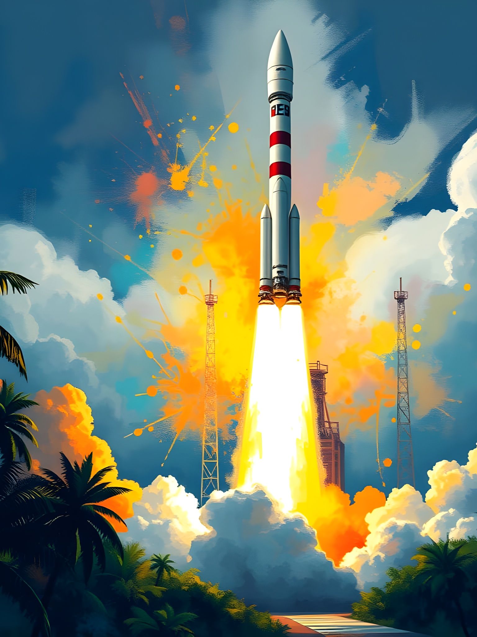 Ariane 5 rocket artistic launch  by @Gary Murakami