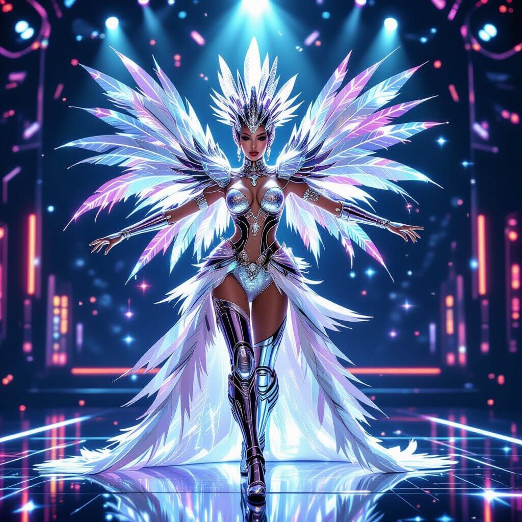 A Futuristic Showgirl Robot  by @CharlieVal08