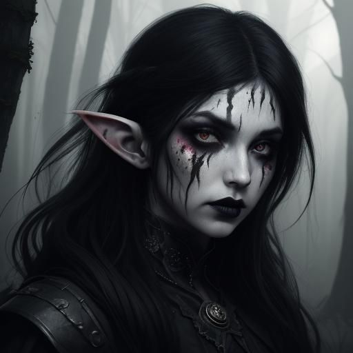 Goth Elf - AI Generated Artwork - NightCafe Creator