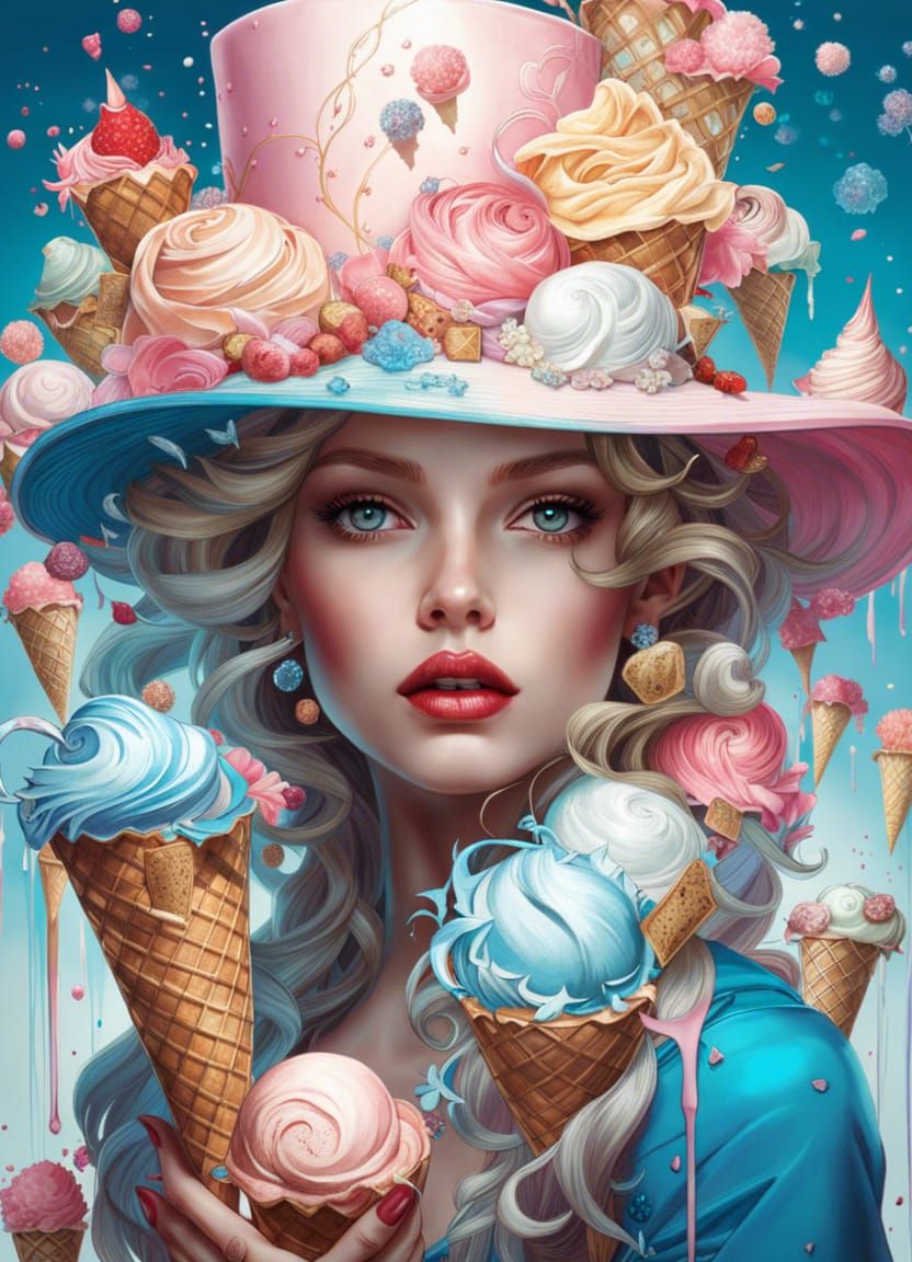 Ice Cream Hat (hopefully it doesn't melt)  by @GeoJewel