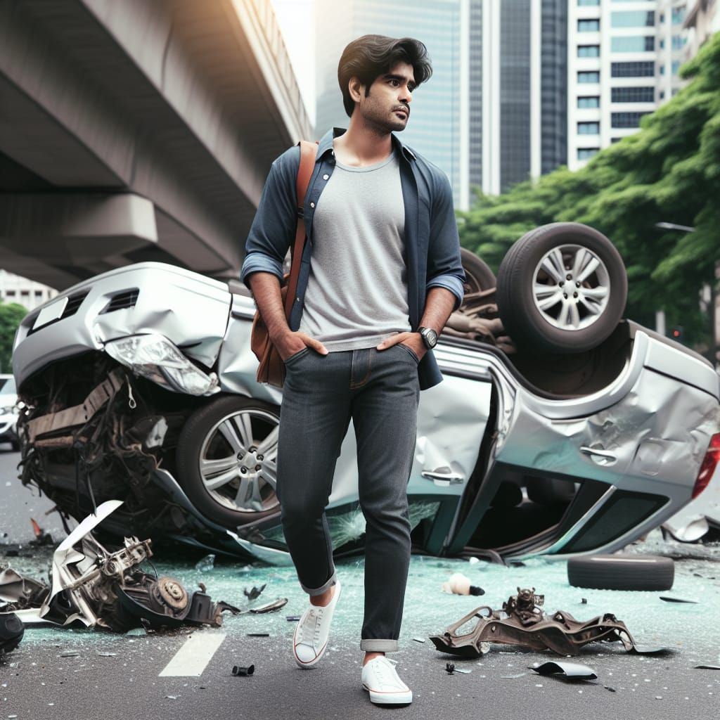 Man walks away from terrible car accident unscathed