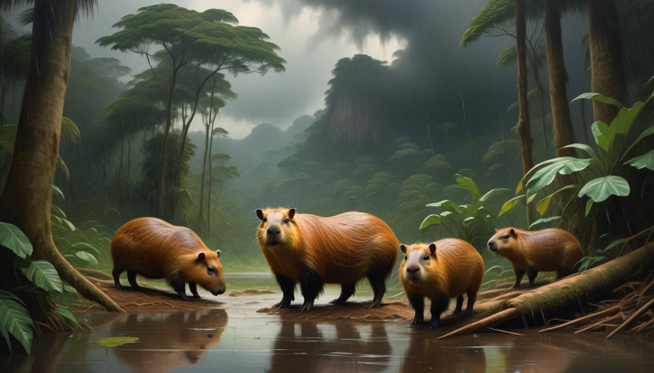 A family of capybaras - AI Generated Artwork - NightCafe Creator