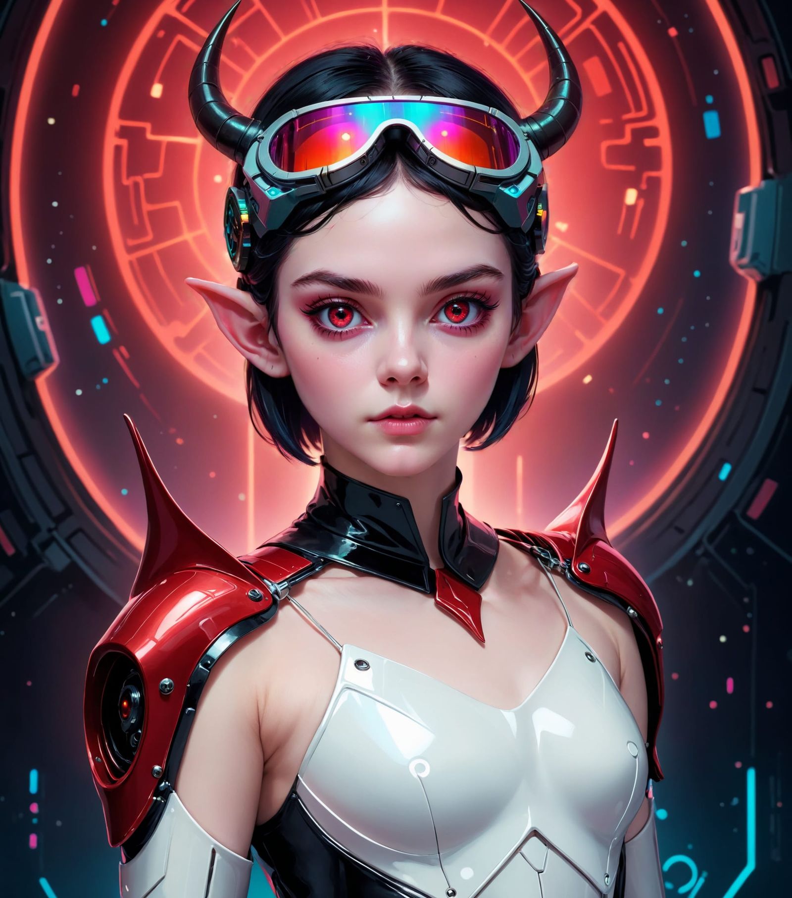 Backdoor in retro-futuristic style