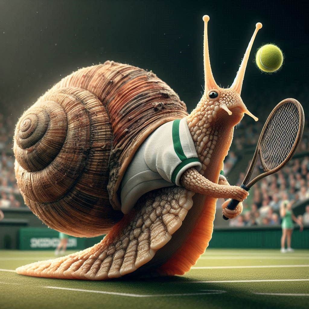 Snail Tennis Player - He´s slow but stead!