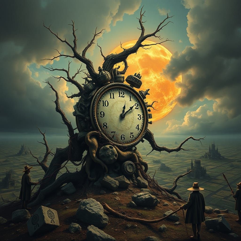 Twisted time, fragmented massurrealism weird