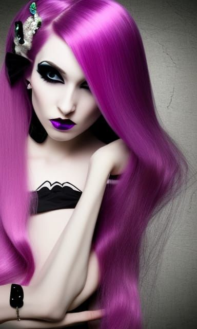 Mysterious beautiful glamorous elegant goth winx girl with r...