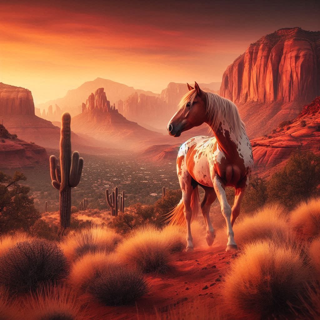 As the wild horse watches