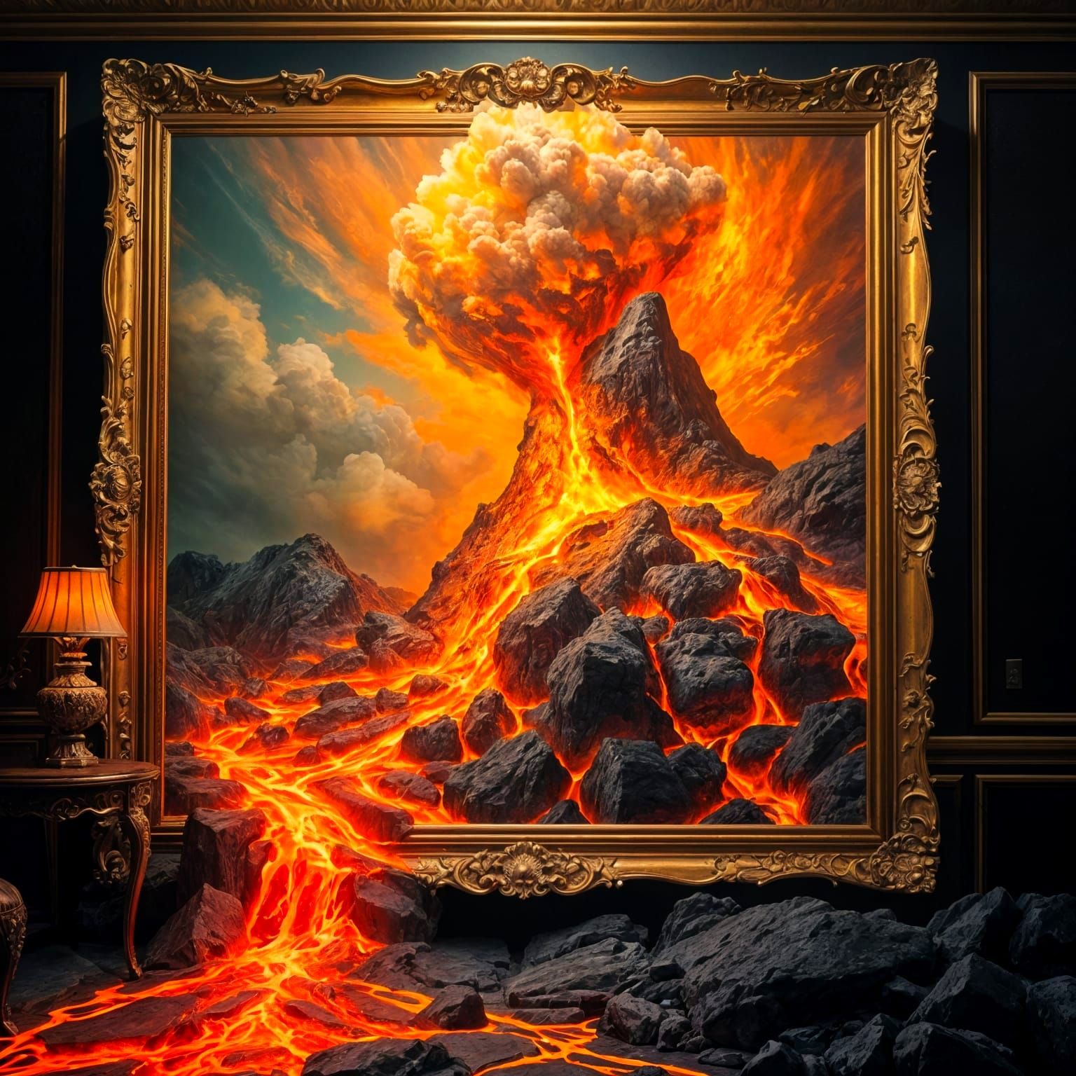 Volcano paintings are dangerous🌋  by @BloodyCookie