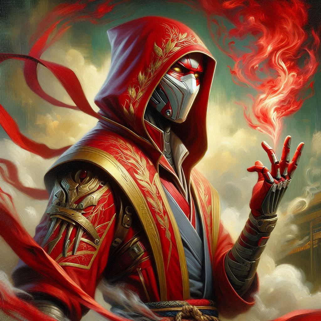 Leader of the legendary Rose Ninja clan casting a vicious cu...