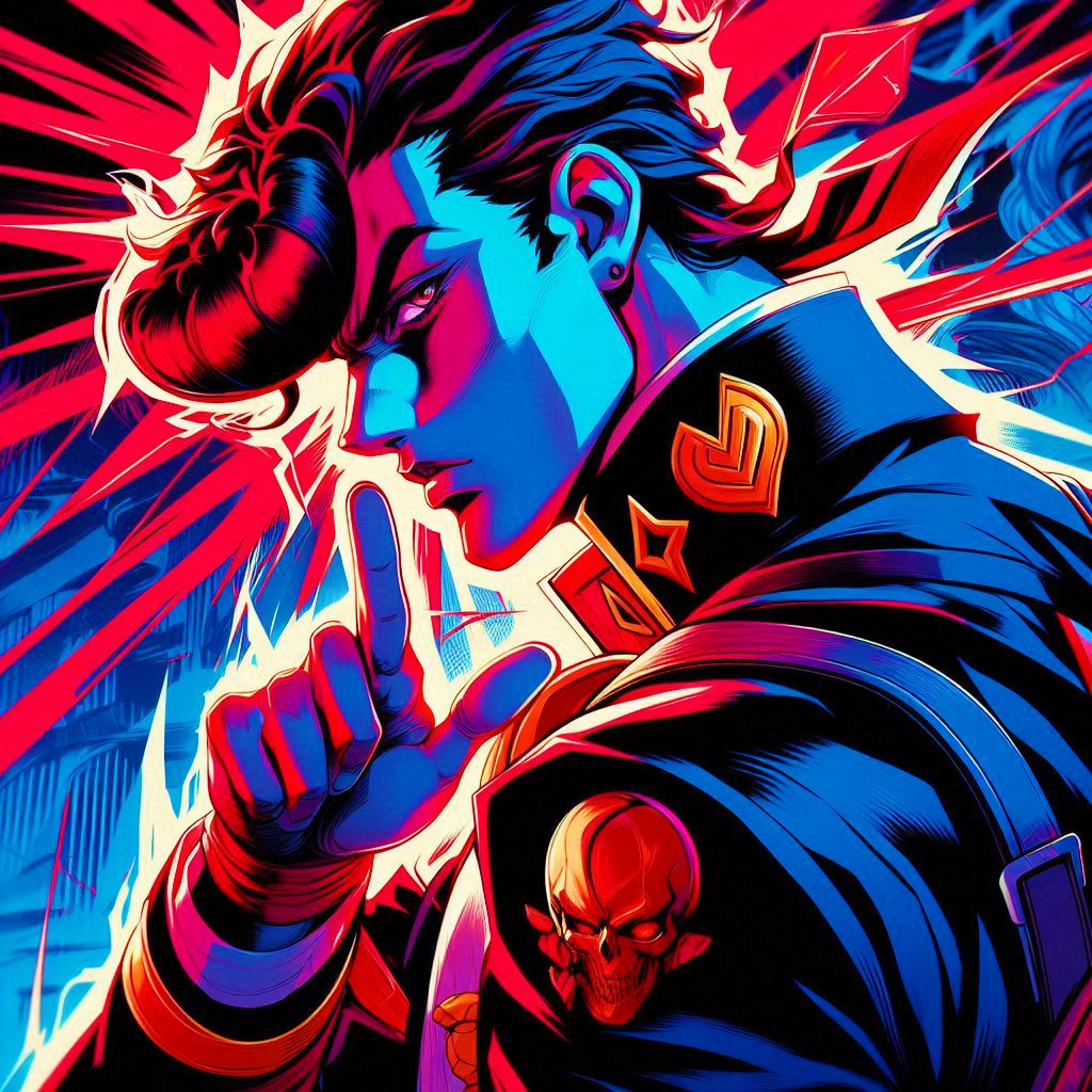 Josuke Higashikata Portrait in the style of Persona 5