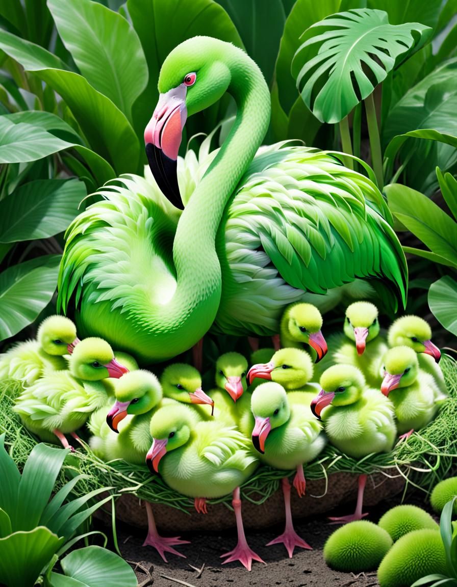 Green Flamingo 