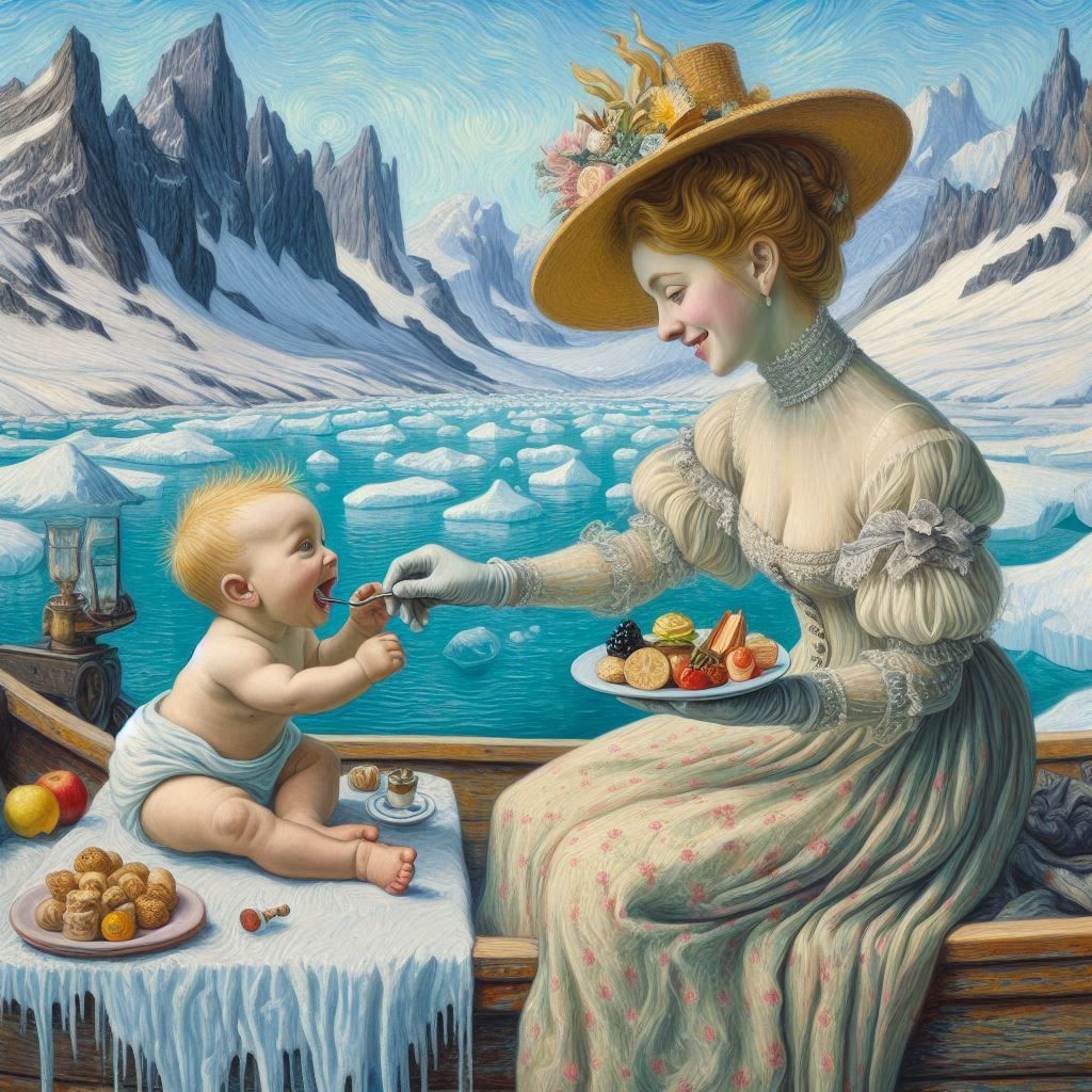 Baby Enjoying Glacial Hors D’Oeuvres