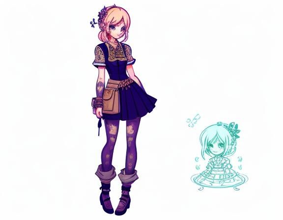 Light European hot girl style Botanist character(cute art st...