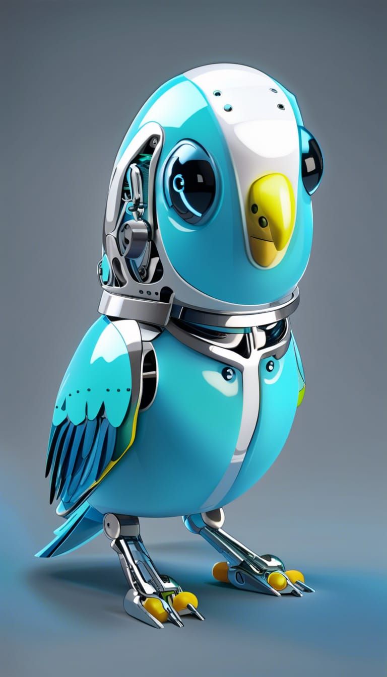 Robot pet budgie - AI Generated Artwork - NightCafe Creator