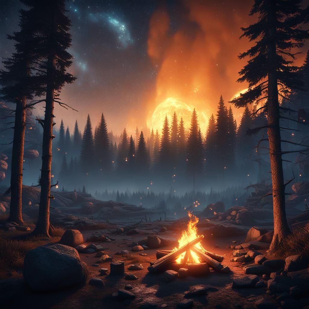 Dreams of a brighter future rise from the smoke of a camp fi...