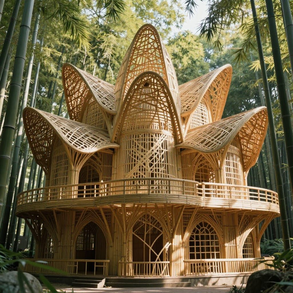 Intricate Bamboo Palace Architectural Marvel