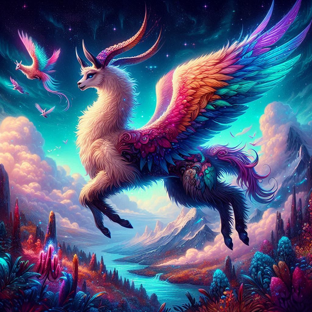 Llama with wings