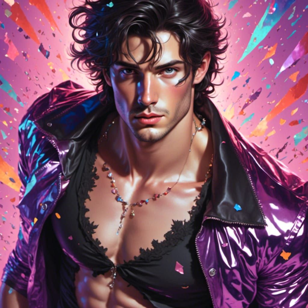 Handsome dark haired guy <lora:FoilMe:1.0> 